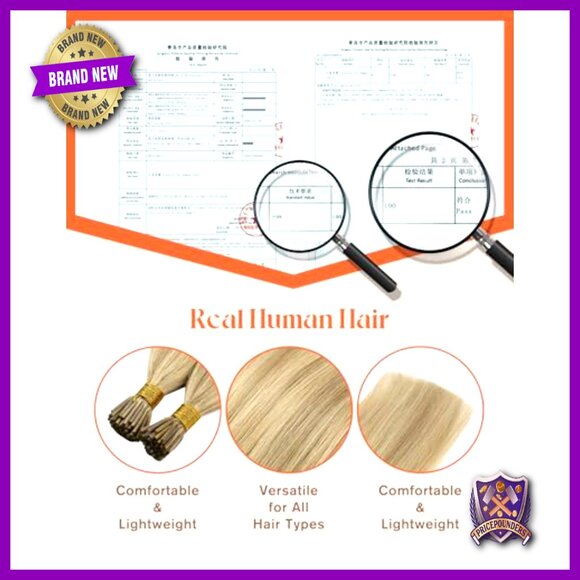22 Inch I-Tip Human Hair Extensions for Volume Length Party Wear main image 4